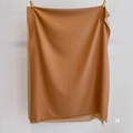 Close-up of brown and beige double-sided cashmere-like scarf with fine tassel fringe detail - Tan (SM-3)
