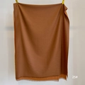 Close-up of coffee brown cashmere-feel scarf with neat fringe details and soft texture - Dark Brown (SM-25)
