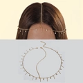 Bohemian gold chain headpiece with sparkling rhinestones and metallic tassels - Rhinestone Metal Charm Style (29544-hea cha-G-EP) / Gold Style (29544-hea cha-G-EP)