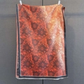 Vintage orange and cream floral cashmere shawl with black contrast edges and short tassels - Orange Red (GSJ-526)