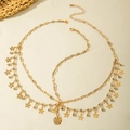Bohemian gold layered head chain with star pendants and rhinestone accents - Hollow Pattern Tag Style (30942-hc-G-EP) / Gold Style (30942-hc-G-EP)