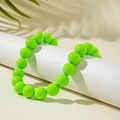 Bohemian chunky vibrant neon green beaded necklace for women with high gloss finish - Bohemian Beaded Style (27326-A) / 18mm Bead Diameter / Green
