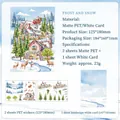 Set di adesivi decorativi a tema neve invernale in PET con base per decorazione fai da te - Brina e Neve - PET Opaco