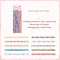 Blumen-PET-Sticker-Set mit 20 Stück und 10 kreativen Blumenmotiven für Scrapbooking - Blumenbriefe (Pink/Lila)