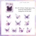 Purple butterfly PET sticker set with 20 pieces featuring elegant dreamlike designs - Purple Butterfly Dance