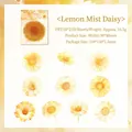 Lemon Mist Daisy PET stickers set with 20 pieces of watercolor floral scrapbooking decals - Lemon Mist Daisy