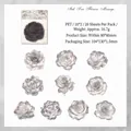 Ink style rose PET flower stickers for scrapbooking in elegant grey black finish - Ink Sea Floral