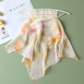 Floral silk sun protection face mask with dragonfly print and ear loops for women - Off-white - Dragonfly Print
