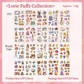 Lot de 20 autocollants aquarelle en PET et papier Washi pour la décoration de journaux - Chou Lolita