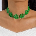 Collar gargantilla de espinas verdes con colgante de corazón vintage y cuentas tribal - Gargantilla estilo espina(28403-green)