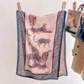 Elegant lightweight leopard print silk scarf for women displayed with fashion accessories - 60*170cm / Pink