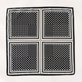 Polka dot silk square scarf featuring black and white geometric pattern and border - Polka Dot Twill Square Scarf (ZW-14) / 65*65cm / Black