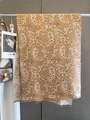 Thick paisley pattern scarf in ginger yellow with tassels and fringe details - Jacquard Paisley Khaki