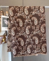Thick dark brown paisley cashmere-like scarf with fringe on a metal hanger - Jacquard Paisley Coffee