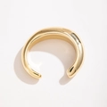 Bracelet jonc CCB ouvert doré minimaliste avec un design épais en forme de C poli - Bague Ouverte Dorée Minimaliste en Forme de C (28751-1-golden)