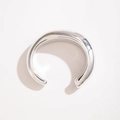 Bracelet manchette large ouvert minimaliste en finition argent polie au style moderne - Bracelet Jonc Ouvert Large Argenté Brillant (28751-1-silvery)