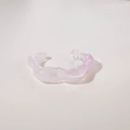 Modern light pink transparent acrylic cuff bracelet with irregular wave texture - Pale Pink Irregular Ice Pattern (29000-17)