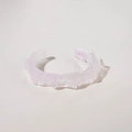 Modern light purple acrylic cuff bracelet with irregular wavy texture and open design - Purple Transparent Wave Pattern (29000-19)