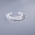 Transparent acrylic irregular wave open bangle with white marbled cloud texture - Transparent White Cloud Wave (29000-23)