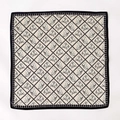 Carré de soie chic de 65cm avec motif de tête de cheval noir et blanc et bordure damier - 65*65cm / Bordure Noire Imprimé Tête de Cheval (ZW-1-Noir)
