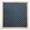 Navy and white geometric silk wool square scarf with luxury classic pattern 62cm - Navy Blue / 62x62cm