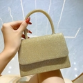 Elegante borsa da sera con paillettes dorate e manico per matrimoni e occasioni formali - Oro