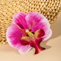 Macro detail of orchid hair clip with pink gradient petals and realistic textures - Rose Red