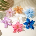 Detail showing seven assorted colors of realistic fabric lily flowers for hair and DIY - Multicolor Lily Set (29622-suit-color)