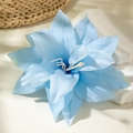 Close-up of sky blue faux lily fabric hair clip with soft layered petals and creamy center - Sky Blue Lily (29622-1-blue)