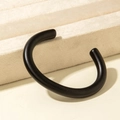 Minimalist matte black acrylic cuff bangle with a thick geometric cylindrical design - Cylinder Cuff Style (31205) / Matte Black