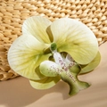 Detail of a light green artificial phalaenopsis orchid flower head for DIY decor - Light Green Style (29517-8)