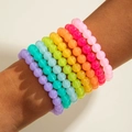 Set of 8 colorful rainbow acrylic beaded bracelets with a dopamine-inspired vibrant design - 8-Piece Set