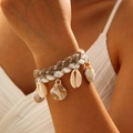 Bohemian woven shell necklace with white starfish and beach style flower charms - Colorful Woven Rope Shell Bracelet (29382-bra-colour)