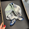 Μπλε μεταξωτό μαντήλι με σχέδιο paisley και γεωμετρικά μοτίβα σε δίσκο προβολής - 53*53cm / Μπλε Λαχούρι Γεωμετρικό (ZS-519-Μπλε)