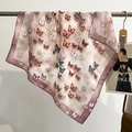 Modieuze sjaal met kleurrijke vlinderpatronen en paars gestikte randen voor dames - 68*68cm / Gradiënt Roze (FW-115)
