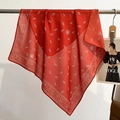Red paisley scarf with floral patterns for women, hanging elegantly for fashion styling - Red / 68*68cm