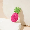 Pince à cheveux ananas 3D tissée main en rose et vert avec texture tropicale - Ananas Tissé Rose Vert (27651-hp-rose)