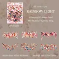 Vintage διακοσμητικά αυτοκόλλητα PET Rainbow Light με λουλούδια και μοτίβα ακουαρέλας - 12 Φύλλα / Φως Ουράνιου Τόξου