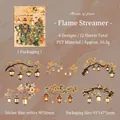 Flame Streamer PET stickers set with vintage warm orange and coffee lanterns - 12 Sheets / Flame Streamer