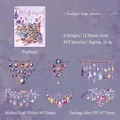 PET transparent amethyst decorative stickers featuring purple gemstones and vintage lamps - 12 Sheets / Amethyst Lantern