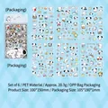 6-sheet set of cute cartoon dog PET stickers for scrapbooking and DIY journals - 6pcs / Tipping Bucket Puppy