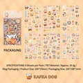 Série KAFKA DOG autocollants PET imperméables pour enfants avec 6 planches illustrées - 6 pièces / Chien Kafka