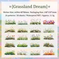 Garden landscape PET stickers with 20 pieces of waterproof flower and plant decals - Grassland Dream