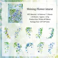 Adesivi floreali in PET blu per scrapbooking con 10 motivi creativi di fiori blu - Isola dei Fiori Splendenti