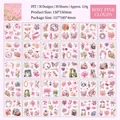30-teiliges PET-Blumenaufkleber-Set mit romantischen Aquarellmotiven für Journaling - Rosa Wolken und Regenbögen