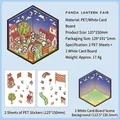 DIY σετ αυτοκόλλητων Panda Lantern Festival με αυτοκόλλητα PET και κάρτα φόντου - Φεστιβάλ Φαναριών Πάντα