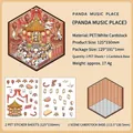 DIY 3D Panda Music Place σετ αυτοκόλλητων με φύλλα PET και σκηνικό φόντου - Χώρος Μουσικής Πάντα
