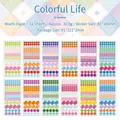 Colorful Morandi dot stickers set with 12 sheets of rainbow geometric washi tape labels - Colorful Life