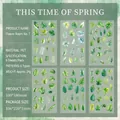 Lot de 6 feuilles d'autocollants transparents en PET thème plantes pour scrapbooking - Couleur du Printemps (Thème Verdure)
