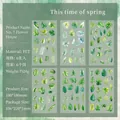 Spring Greenery plant theme PET transparent stickers set for scrapbooking, 6 sheets - Spring Color (Greenery Theme)